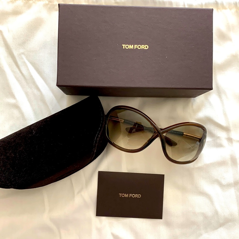 💯Auth Tom Ford  Whitney brown oversized figure 8 sunglasses